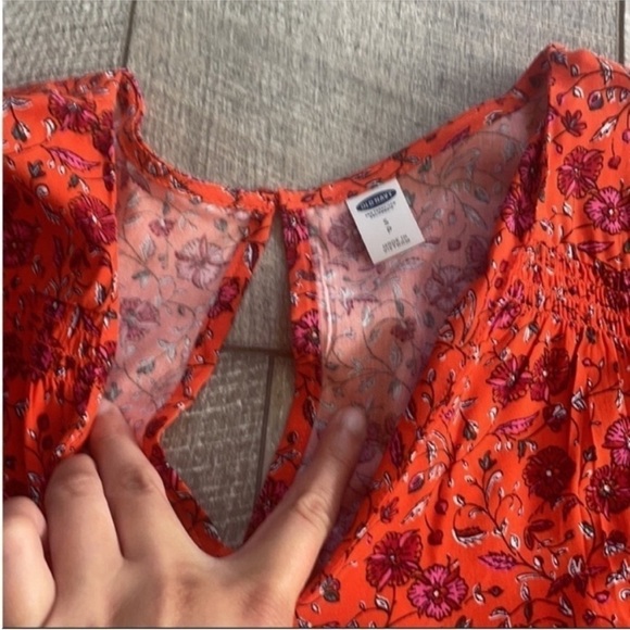 Old Navy Orange Floral Dress Size Small. - Picture 5 of 8